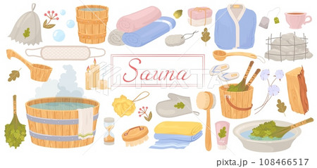 Sauna hygiene accessories, bath tools and equipment set 108466517