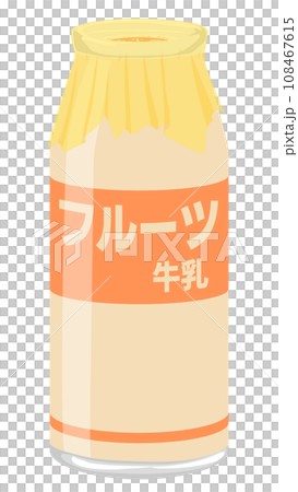 水果牛奶瓶插畫素材 108467615