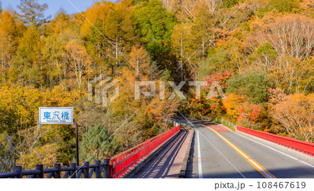 【山梨県】東沢大橋の紅葉 ※自然風景 【山梨県】東沢大橋の紅葉 ※自然風景 108467619