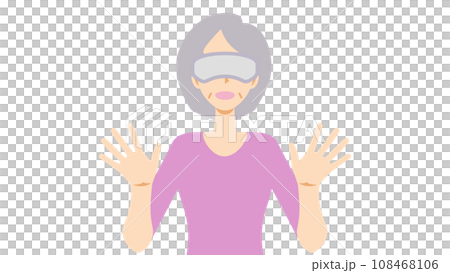 Illustration 1 of an elderly woman surprised by virtual reality Illustration 1 of an elderly woman surprised by virtual reality 108468106