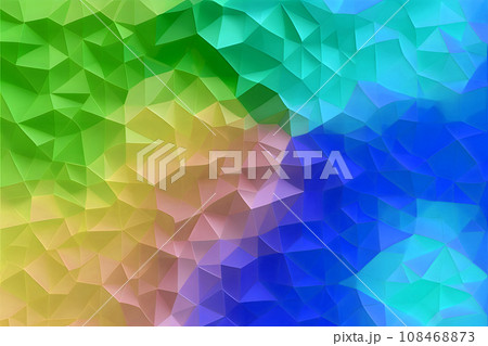 Abstract colorful low poly, triangle mosiac background. AI generated content. bright poly abstract background texture 108468873