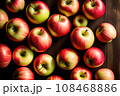 red ripe apples as background top view. AI generated content 108468886