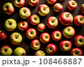 red ripe apples as background top view. AI generated content 108468887