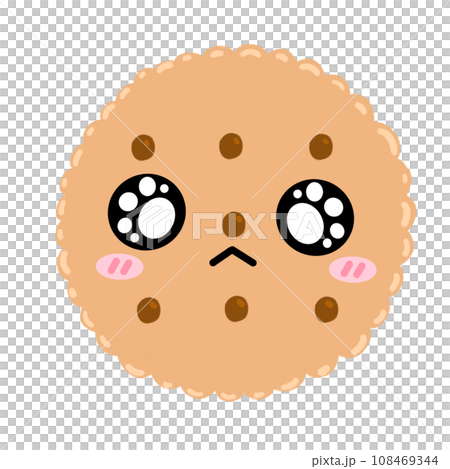 Cute Circle Biscuit Character Mascot Kawaii Cartoon illustration Cute Circle Biscuit Character Mascot Kawaii Cartoon illustration 108469344