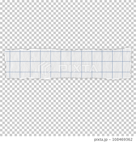 grid paper blue lines Graph ripped message torn paper edge sheet strip page header decoration collage for message note page or banner cardboard blank memo 108469362