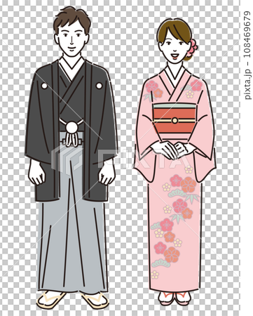 Men and women in kimono 108469679