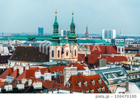 top view of the city from the balcony of central cathedral top view of the city from the balcony of central cathedral 108470100