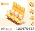 Vector isometric airplane seats set 108470432