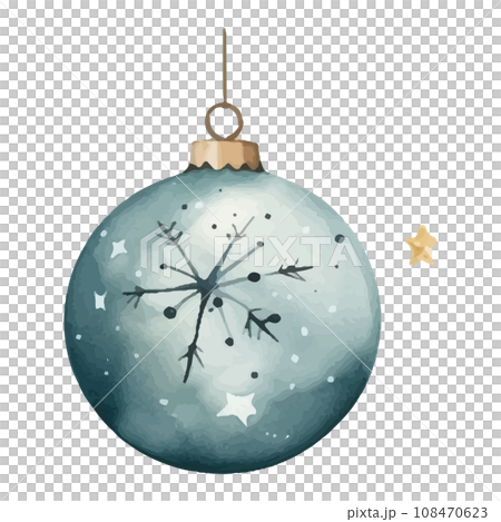 Watercolor style illustration of Christmas ornaments Watercolor style illustration of Christmas ornaments 108470623