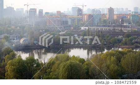 Views of the city of Kiev, Left and Right banks of the city, quarters of residential buildings, the Dnieper River Views of the city of Kiev, Left and Right banks of the city, quarters of residential buildings, the Dnieper River 108472559
