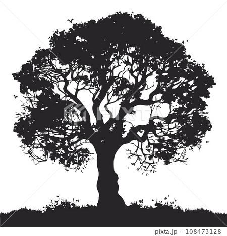collection of big tree silhouettes in summer on isolated white background collection of big tree silhouettes in summer on isolated white background 108473128