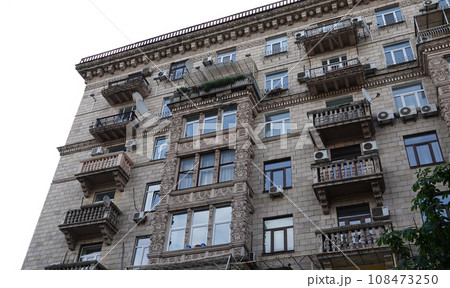 Kiev, Ukraine June 10, 2021: Facade of an old building on Khreshchatyk street in the city of Kiev 108473250