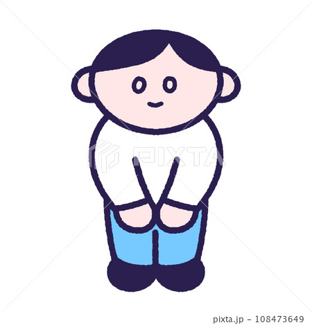 シンプルな丁寧に両手を揃える男の子 シンプルな丁寧に両手を揃える男の子 108473649