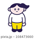 シンプルなまっすぐ立っている女の子 108473660