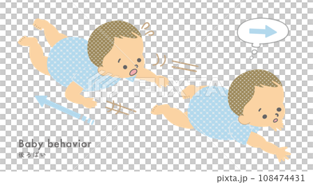 赤ちゃん_行動・仕草_後ろばい 108474431