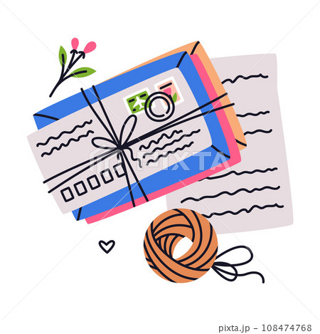 Letter Receive and Send with Envelope and Postage Stamp Vector Illustration Letter Receive and Send with Envelope and Postage Stamp Vector Illustration 108474768