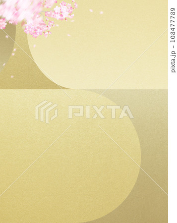 金箔と桜のモダンでシンプルな和風背景 108477789