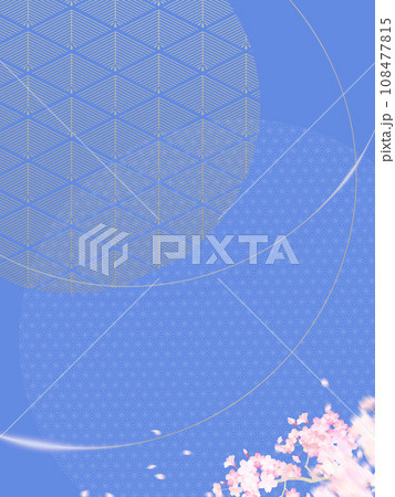 桜と和柄のシンプルな和風背景 108477815