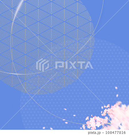 桜と和柄のシンプルな和風背景 108477816