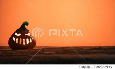 Halloween pumpkin background with copy space 108477945