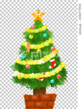 acrylic painting style christmas tree 108477959