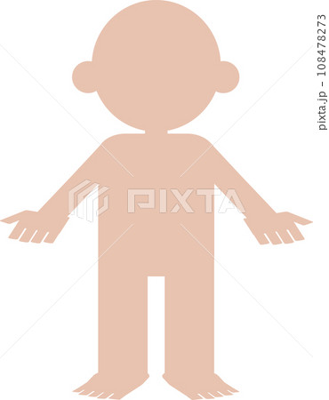三頭身　子供　デフォルメ　シンプル顔なし 108478273