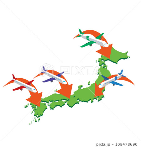 日本へ観光に来る飛行機 108478690