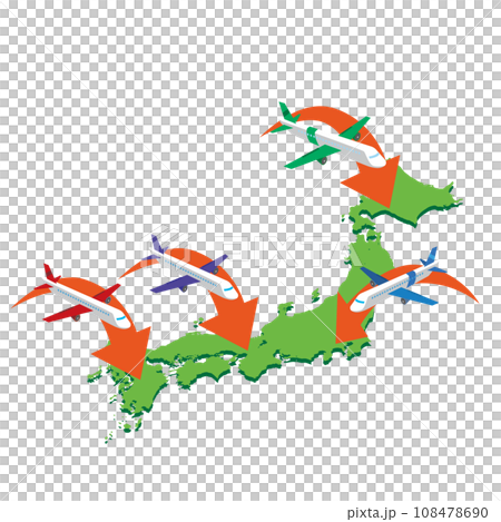 日本へ観光に来る飛行機 108478690