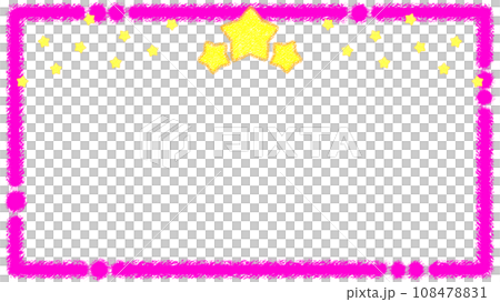 キラキラ星とクレヨンフレーム【16:9】 108478831