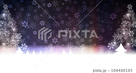 クリスマス　雪　冬　風景　背景 108480185