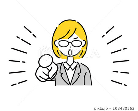 指差すビジネスウーマン 108480362