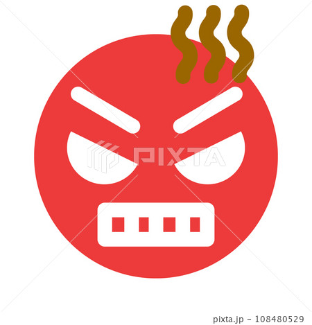 表情、怒る、怒りを表すカラースタイルのアイコン 108480529