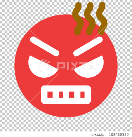 代表臉部表情的顏色樣式圖標，憤怒，憤怒 108480529