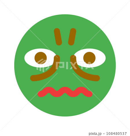 表情、がまん、苦しいを表すカラースタイルのアイコン 108480537