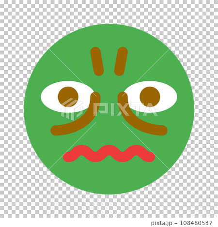 表情、がまん、苦しいを表すカラースタイルのアイコン 108480537