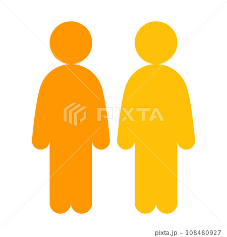 ユーザー、二人を表すカラースタイルのアイコン ユーザー、二人を表すカラースタイルのアイコン 108480927