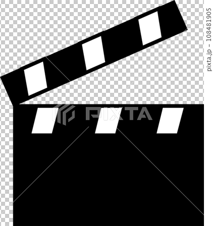 シンプルでかわいいカチンコのアイコンイラスト 108481905