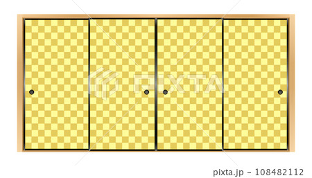和柄の4枚の襖 イラスト 和柄の4枚の襖 イラスト 108482112