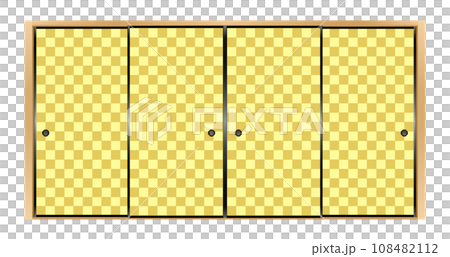 和柄の4枚の襖 イラスト 和柄の4枚の襖 イラスト 108482112