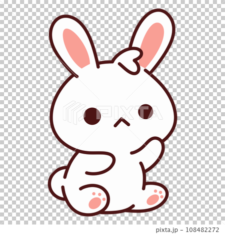 cute rabbit on white background-插圖素材 [108482272] - PIXTA圖庫