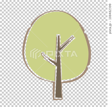 Round simple tree with soft line drawing touch Round simple tree with soft line drawing touch 108482399