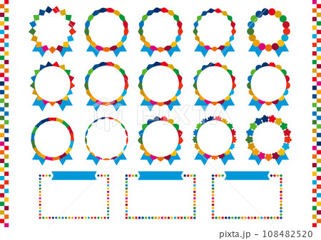 SDGsをイメージしたロゼットのイラストセット　文字なし　マーク　アイコン 108482520