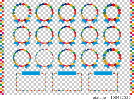 SDGsをイメージしたロゼットのイラストセット　文字なし　マーク　アイコン 108482520