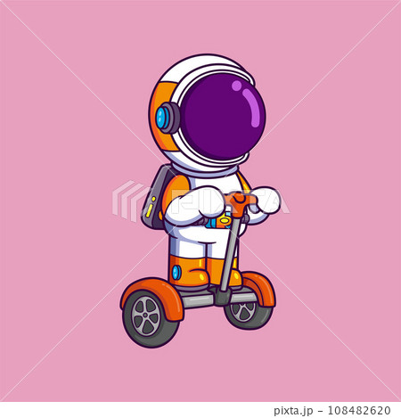 Cute Astronaut riding segway Cartoon character of illustration Cute Astronaut riding segway Cartoon character of illustration 108482620