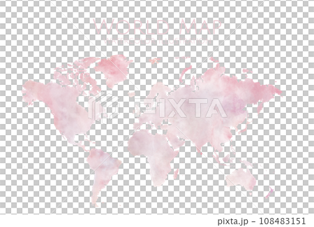World map illustration with watercolor touch, hand-drawn world map with beautiful blurring World map illustration with watercolor touch, hand-drawn world map with beautiful blurring 108483151