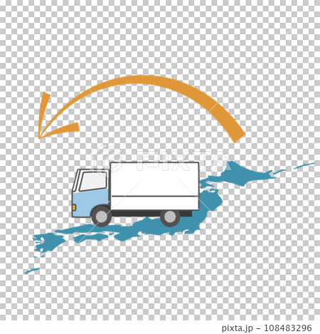 Japan map and transport truck Japan map and transport truck 108483296