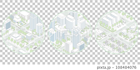 城市景觀的三維視圖。 108484076