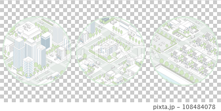 城市景觀的三維視圖。 108484078