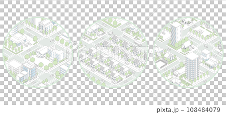 城市景觀的三維視圖。 108484079