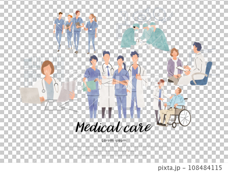 Vector illustration material: People involved in the medical field Vector illustration material: People involved in the medical field 108484115